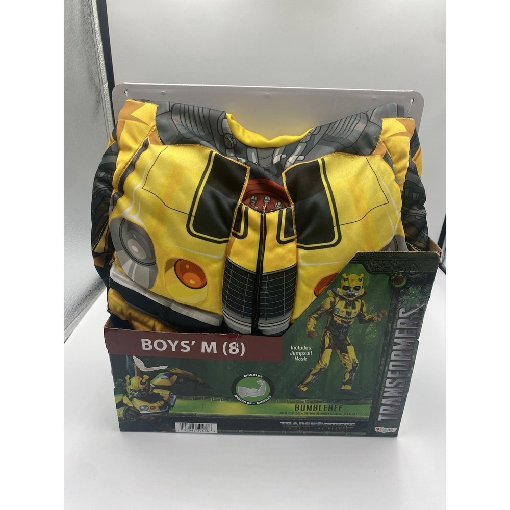 Transformers Bumblebee Costume Child Size Medium 8 Suit & Mask NWT Disguise